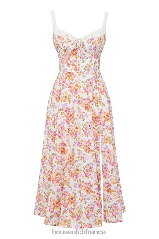 House of CB robe d\'été bustier à imprimé ivoire Sabrina N888H255 vêtements
