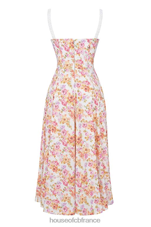 House of CB robe d\'été bustier à imprimé ivoire Sabrina N888H255 vêtements