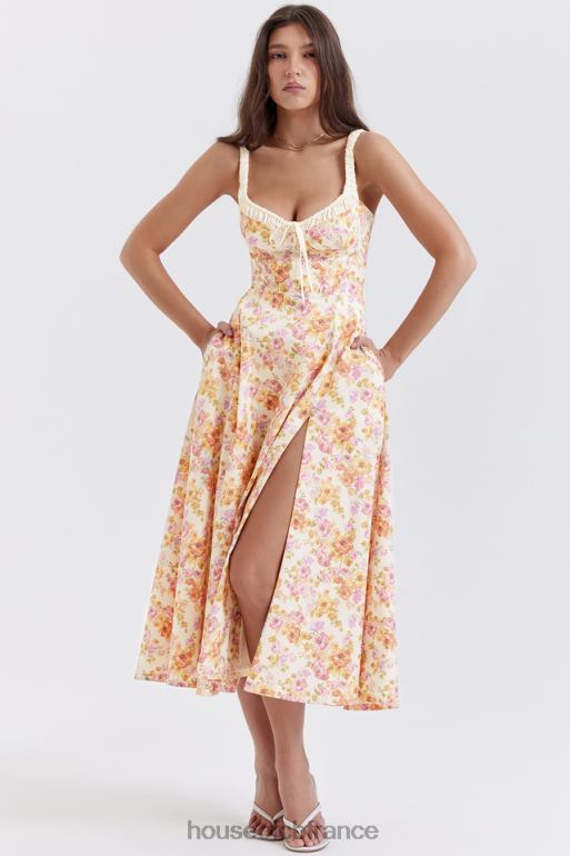 House of CB robe d\'été bustier à imprimé ivoire Sabrina N888H255 vêtements