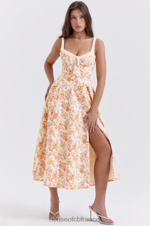 House of CB robe d\'été bustier à imprimé ivoire Sabrina N888H255 vêtements