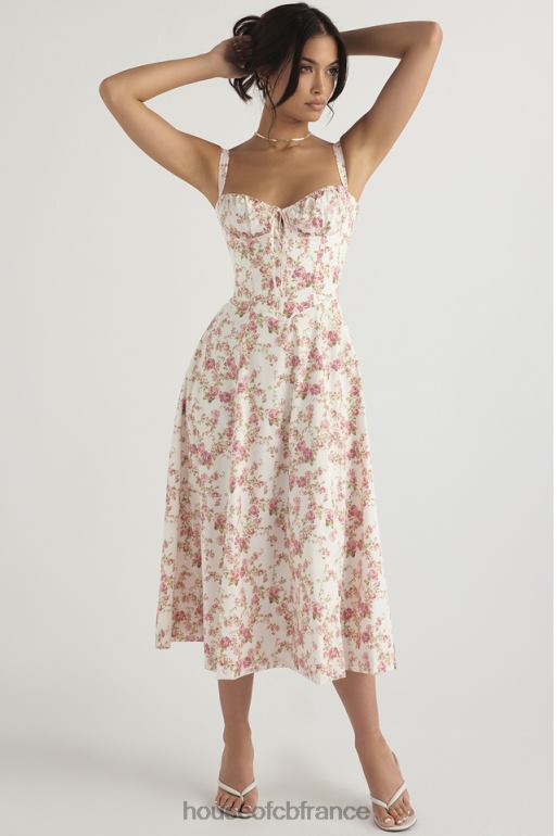 House of CB robe d\'été bustier à imprimé rose Carmen N888H436 vêtements