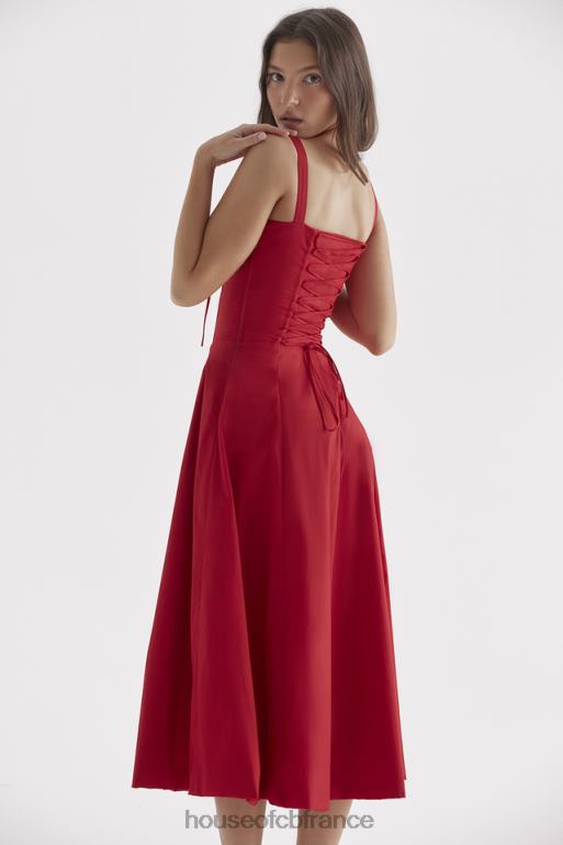House of CB robe d\'été bustier rose rouge Carmen N888H292 vêtements