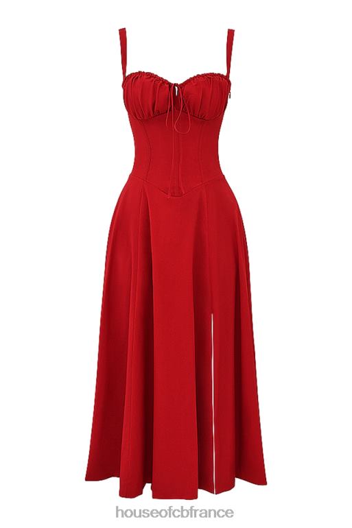 House of CB robe d\'été bustier rose rouge Carmen N888H292 vêtements
