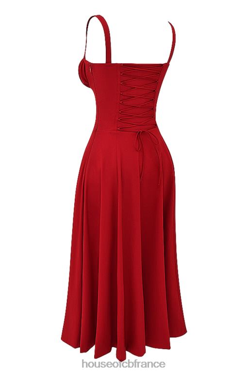 House of CB robe d\'été bustier rose rouge Carmen N888H292 vêtements
