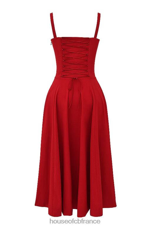 House of CB robe d\'été bustier rose rouge Carmen N888H292 vêtements