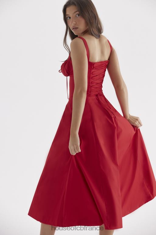 House of CB robe d\'été bustier rose rouge Carmen N888H292 vêtements