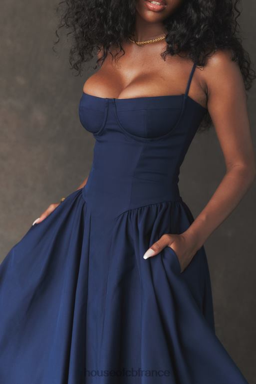 House of CB robe d\'été corset samaria marine française N888H154 vêtements