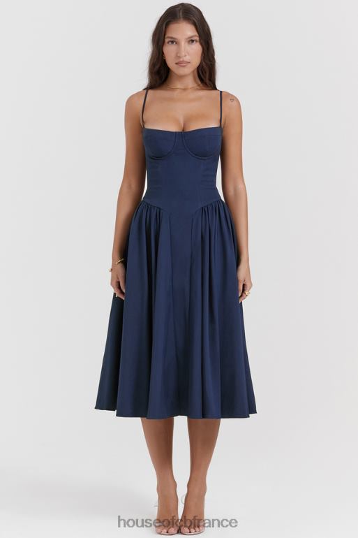House of CB robe d\'été corset samaria marine française N888H154 vêtements