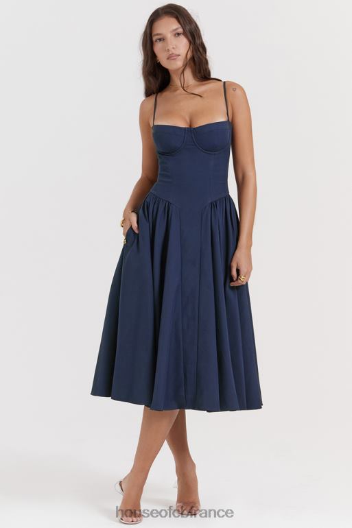 House of CB robe d\'été corset samaria marine française N888H154 vêtements