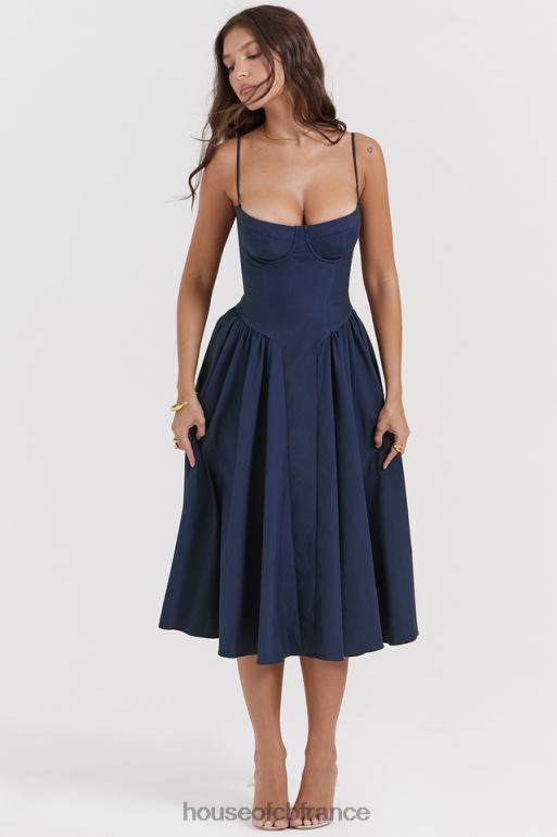 House of CB robe d\'été corset samaria marine française N888H154 vêtements