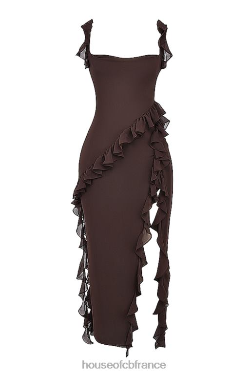 House of CB Ariela - Robe longue à volants expresso N888H155 vêtements