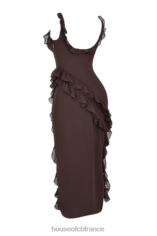 House of CB Ariela - Robe longue à volants expresso N888H155 vêtements