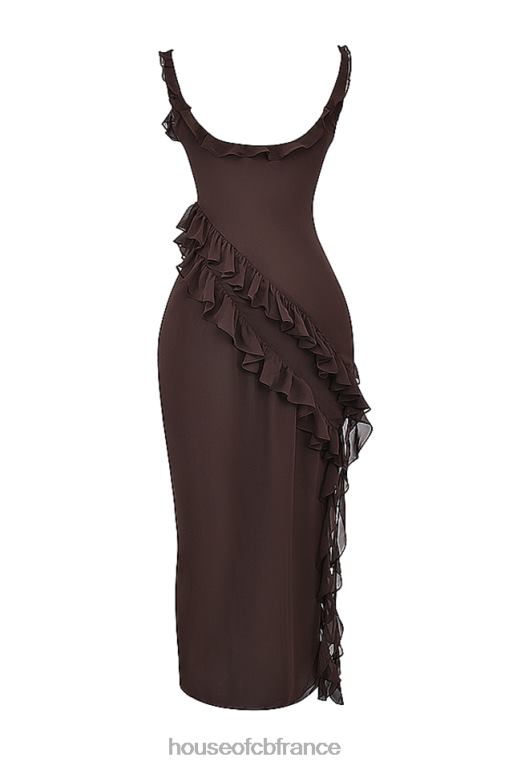 House of CB Ariela - Robe longue à volants expresso N888H155 vêtements
