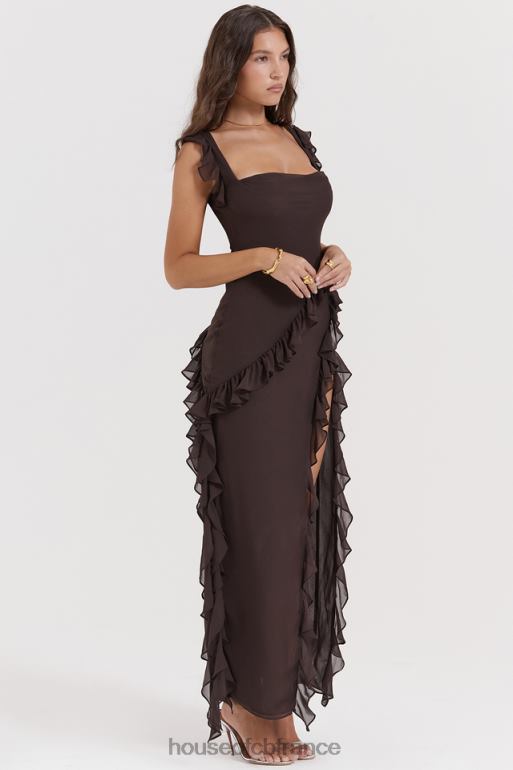 House of CB Ariela - Robe longue à volants expresso N888H155 vêtements