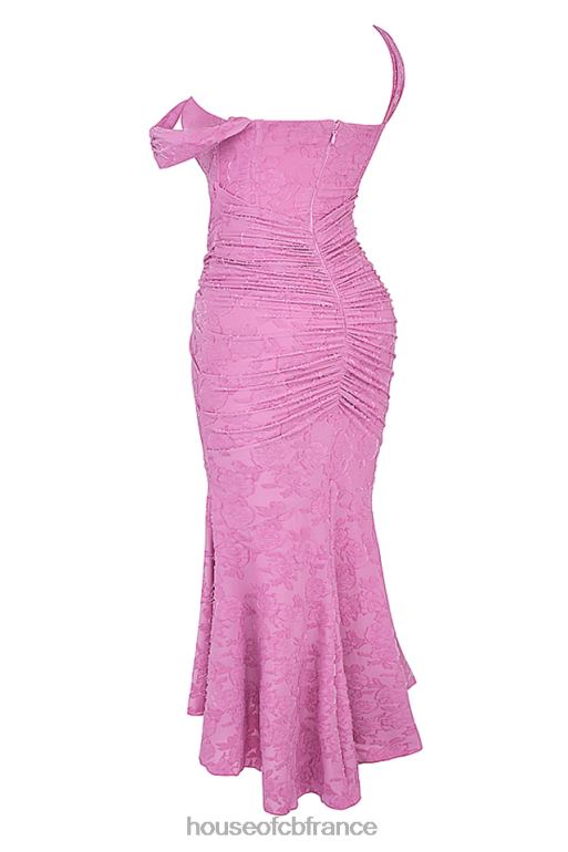 House of CB Cesca Rose - Robe longue à fleurs rose N888H136 vêtements