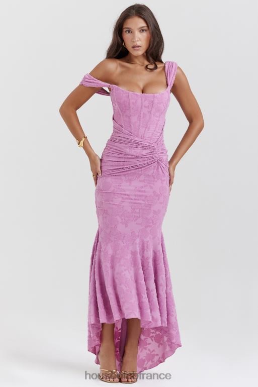 House of CB Cesca Rose - Robe longue à fleurs rose N888H136 vêtements
