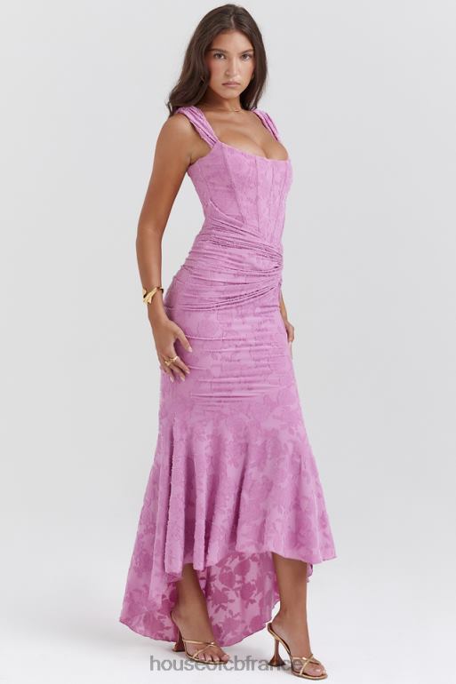 House of CB Cesca Rose - Robe longue à fleurs rose N888H136 vêtements