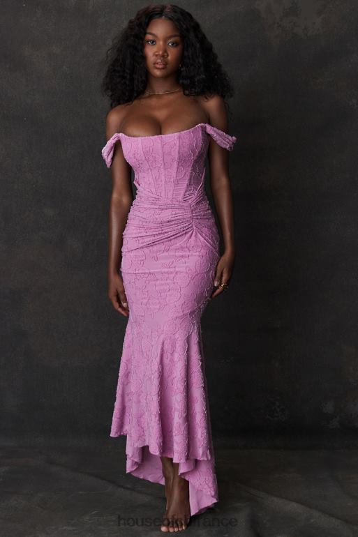 House of CB Cesca Rose - Robe longue à fleurs rose N888H136 vêtements