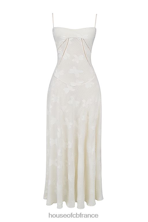 House of CB Seren vintage - Robe longue en dentelle florale crème au dos N888H176 vêtements