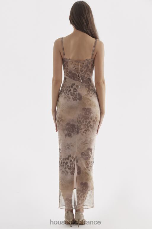 House of CB aiza - robe longue crème à imprimé fleuri N888H295 vêtements
