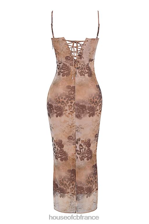 House of CB aiza - robe longue crème à imprimé fleuri N888H295 vêtements