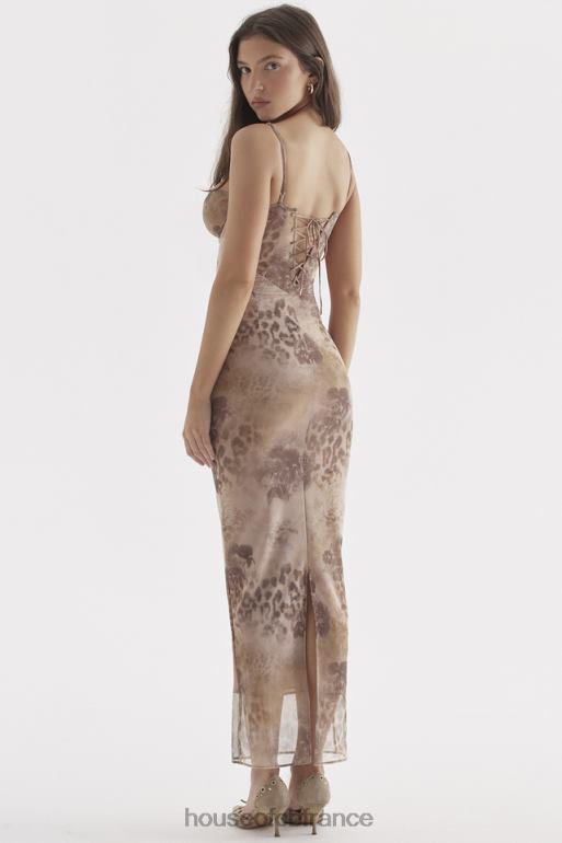 House of CB aiza - robe longue crème à imprimé fleuri N888H295 vêtements