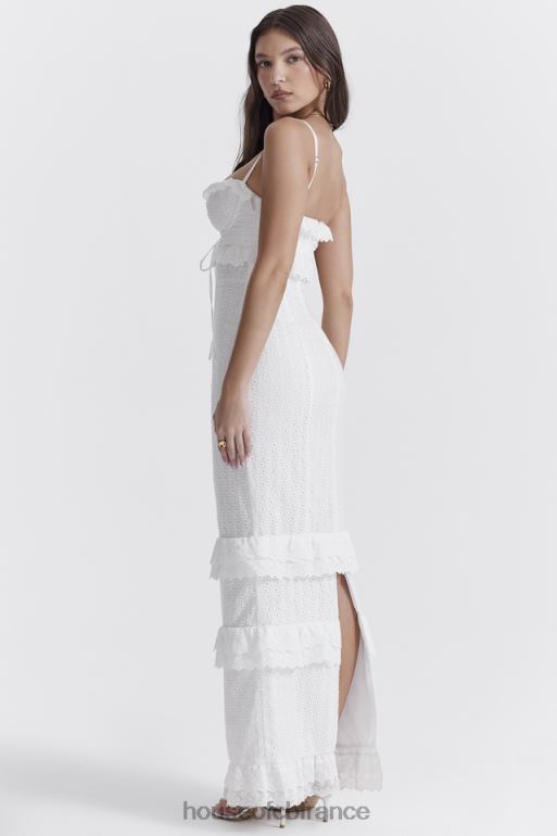 House of CB robe longue blanche en broderie anglaise eve N888H228 vêtements