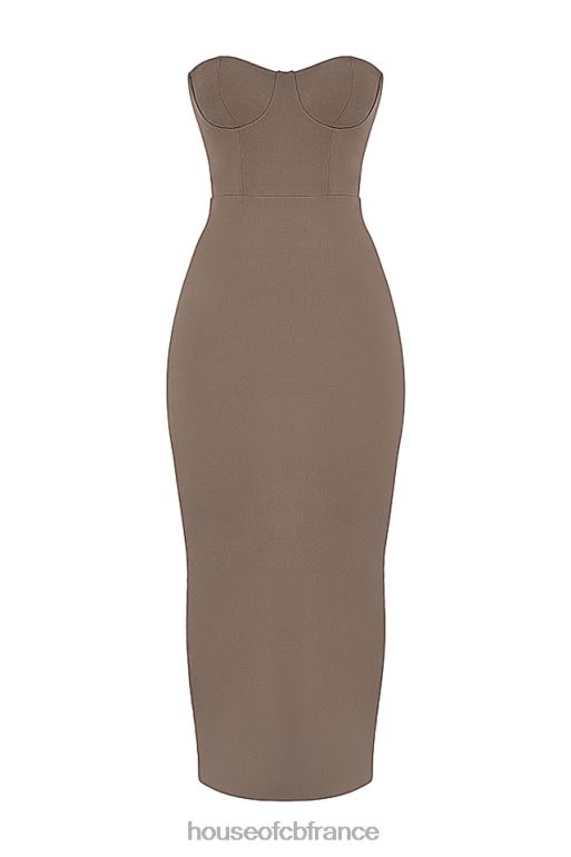 House of CB robe longue bustier bustier lucia taupe N888H167 vêtements