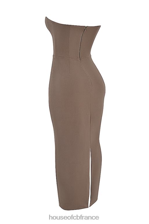 House of CB robe longue bustier bustier lucia taupe N888H167 vêtements