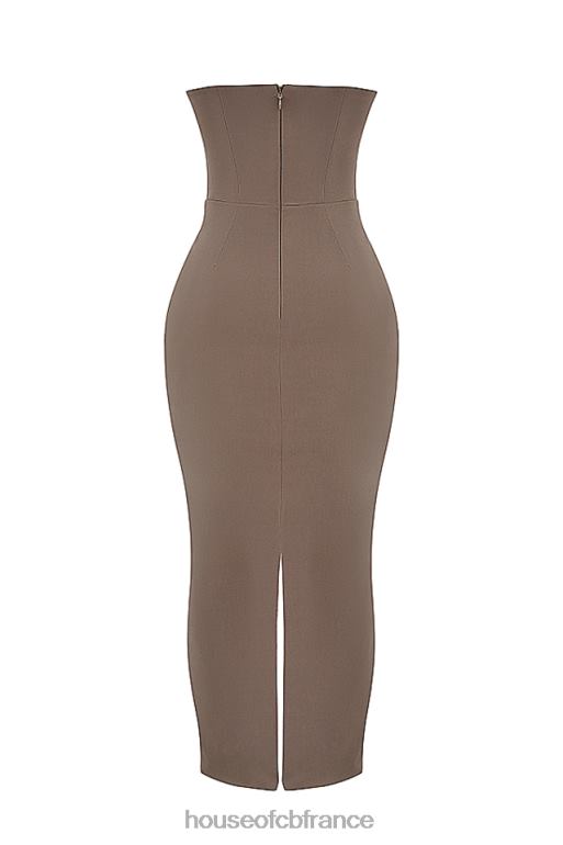 House of CB robe longue bustier bustier lucia taupe N888H167 vêtements