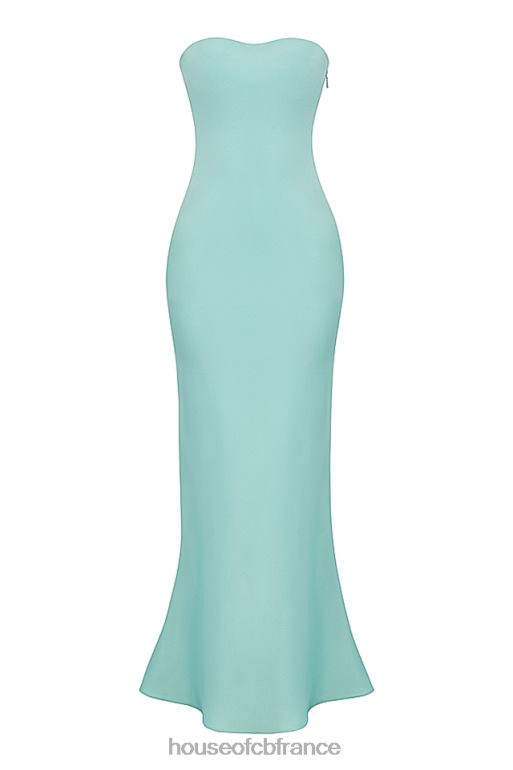 House of CB robe longue bustier en satin alette jade N888H408 vêtements