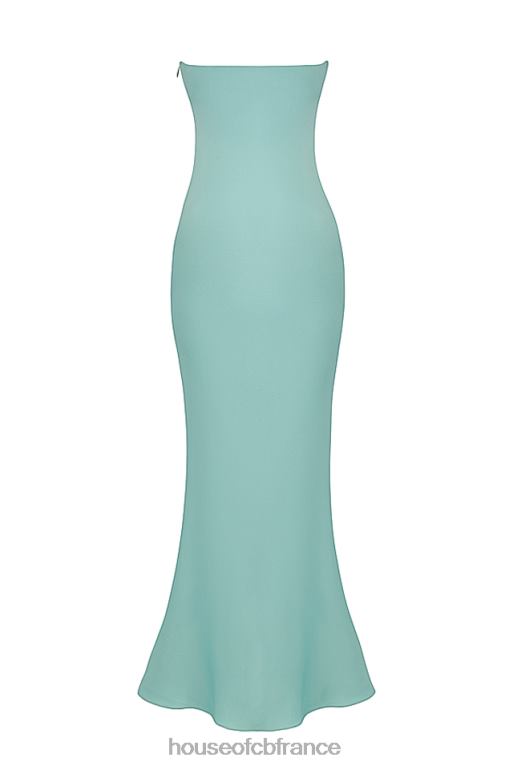 House of CB robe longue bustier en satin alette jade N888H408 vêtements