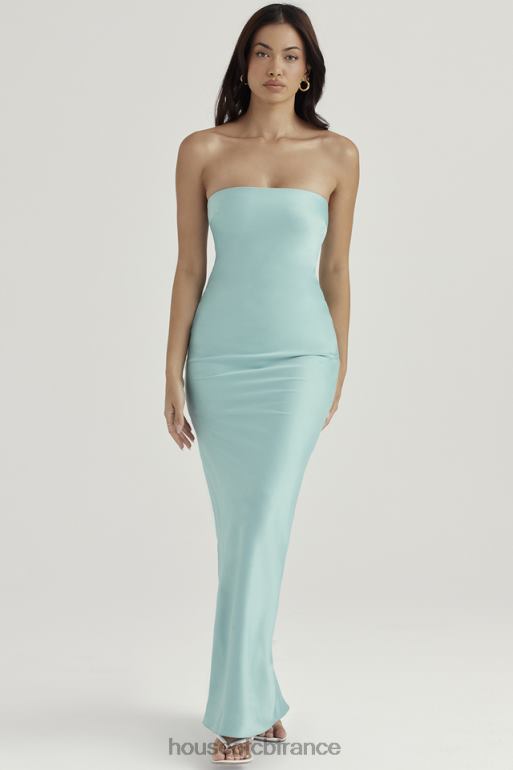 House of CB robe longue bustier en satin alette jade N888H408 vêtements