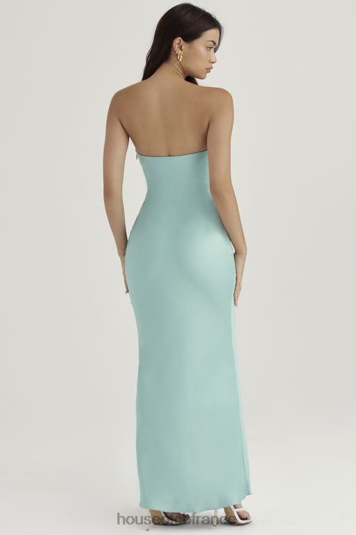 House of CB robe longue bustier en satin alette jade N888H408 vêtements