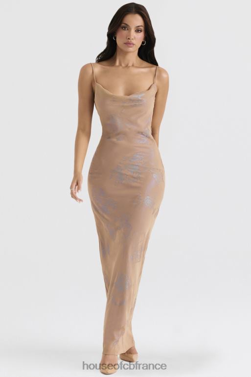 House of CB robe longue café au lait irisée Gabrielle N888H365 vêtements