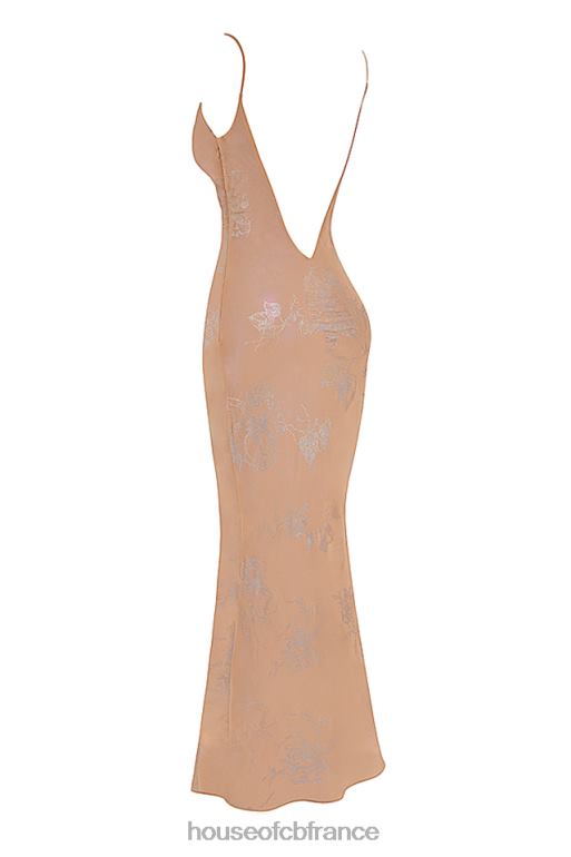 House of CB robe longue café au lait irisée Gabrielle N888H365 vêtements