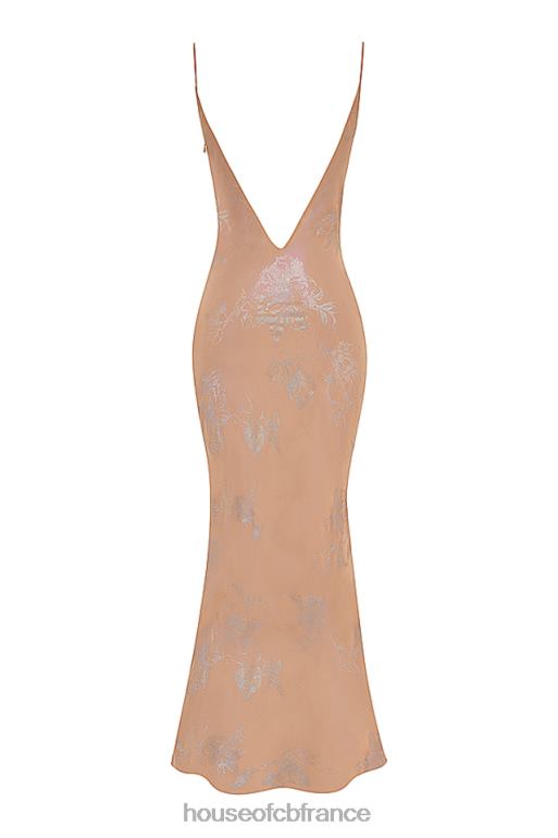 House of CB robe longue café au lait irisée Gabrielle N888H365 vêtements