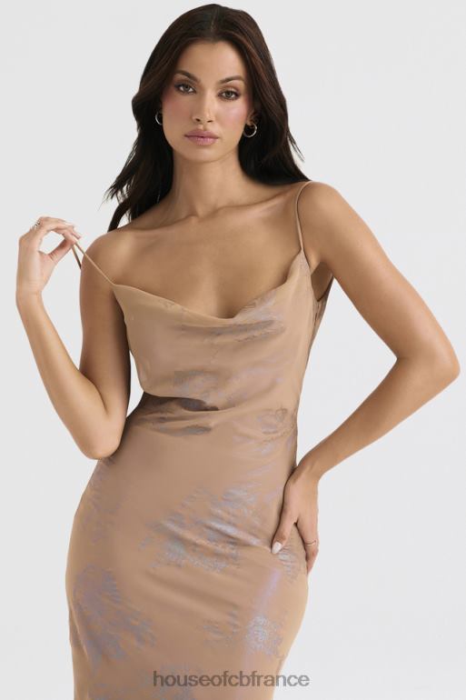 House of CB robe longue café au lait irisée Gabrielle N888H365 vêtements