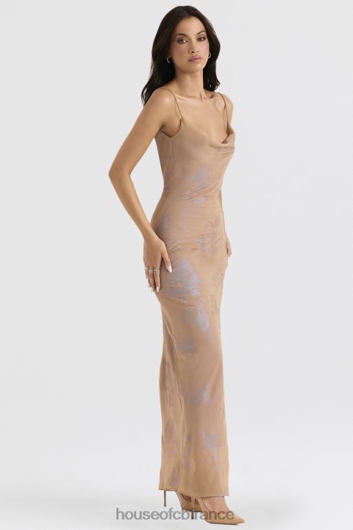 House of CB robe longue café au lait irisée Gabrielle N888H365 vêtements