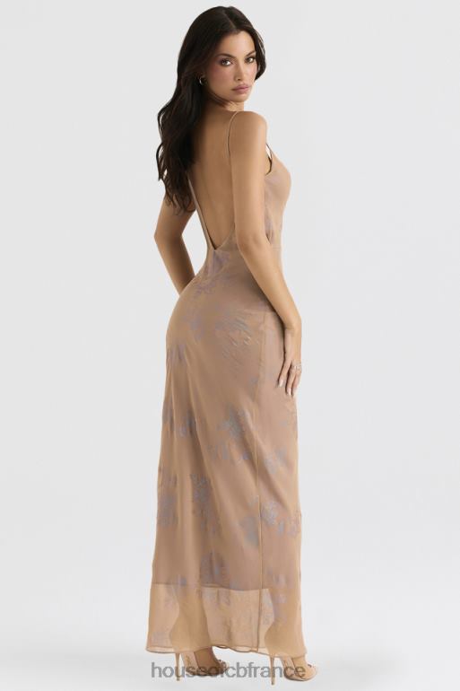 House of CB robe longue café au lait irisée Gabrielle N888H365 vêtements