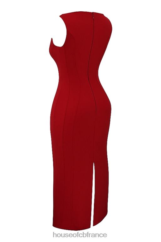 House of CB robe longue cece à décolleté rose rouge N888H303 vêtements