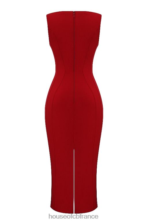 House of CB robe longue cece à décolleté rose rouge N888H303 vêtements