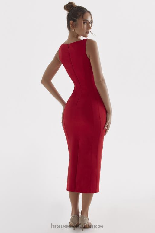 House of CB robe longue cece à décolleté rose rouge N888H303 vêtements