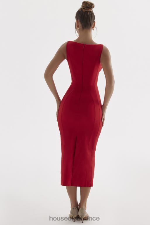 House of CB robe longue cece à décolleté rose rouge N888H303 vêtements