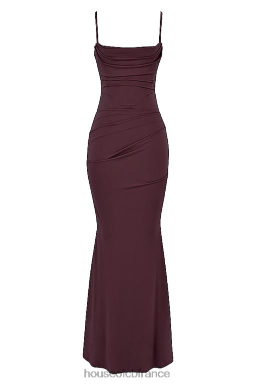 House of CB robe longue corset cerise foncée milena N888H307 vêtements