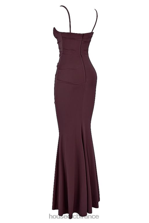 House of CB robe longue corset cerise foncée milena N888H307 vêtements