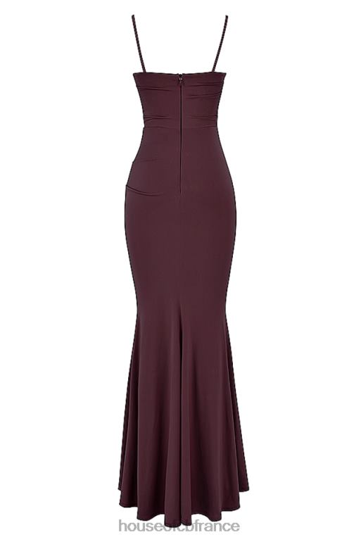 House of CB robe longue corset cerise foncée milena N888H307 vêtements