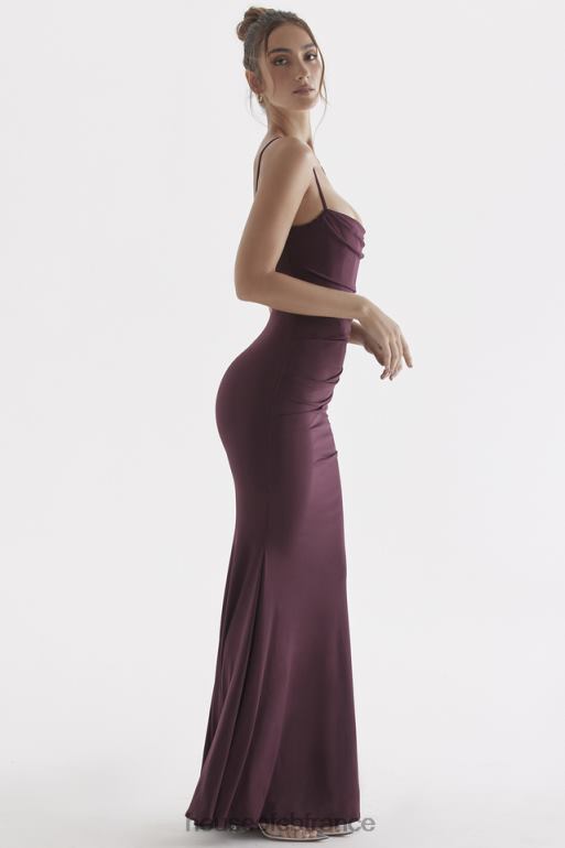House of CB robe longue corset cerise foncée milena N888H307 vêtements