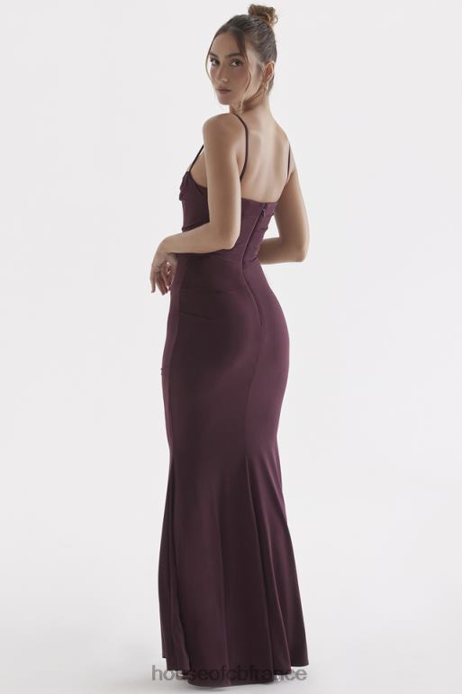 House of CB robe longue corset cerise foncée milena N888H307 vêtements
