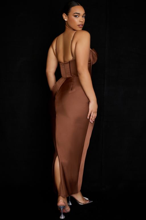 House of CB robe longue corset chocolat Charmaine N888H514 vêtements